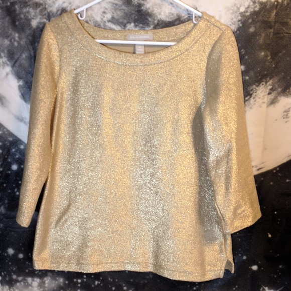 Banana Republic Tops - Banana Republic Boat Neck Gold Top